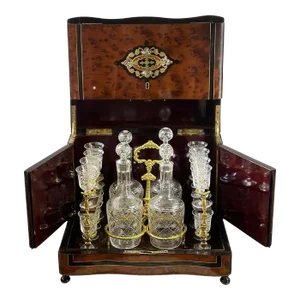 French Late 19th Century Napoleon III Cave à Liqueur Set- 21 Pieces