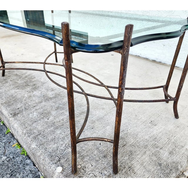 1970s Vintage French Coffee Table Faux Bois For Sale - Image 5 of 15