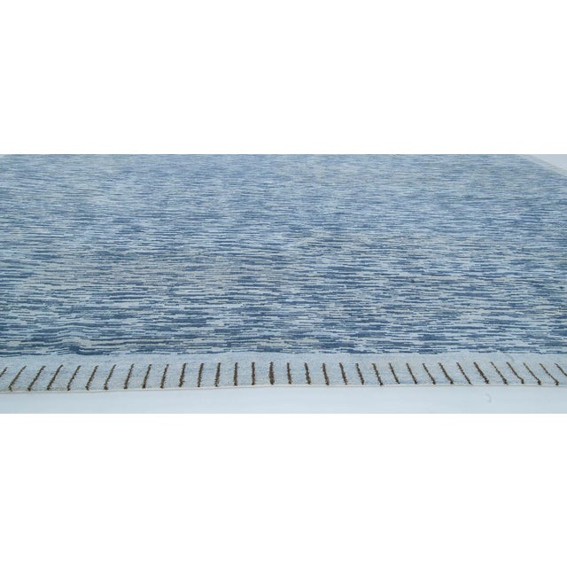 Modern Swedish Design Blue Handmade Wool Pile Rug by Doris Leslie Blau For Sale In New York - Image 6 of 8
