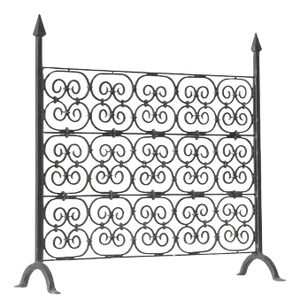 Antique Fire Screen in Wrought Iron, Late 19th Century