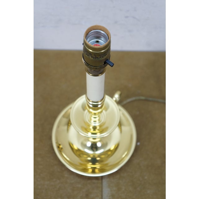 Late 20th Century Baldwin Brass Colonial Candlestick Candle Holder Vanity Lamp 13" For Sale - Image 10 of 14