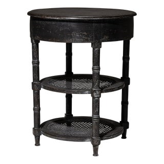 Louis XVI Style Side Table in Dark Gray For Sale