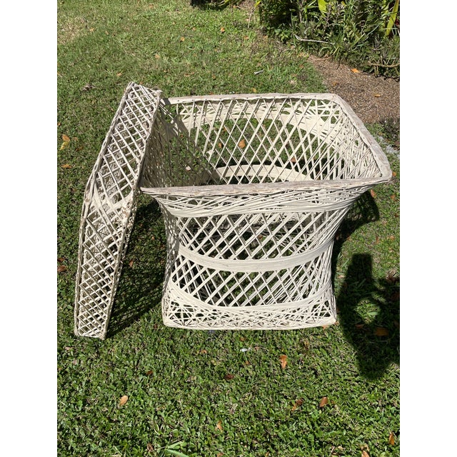 White Vintage Mid-Century Spun Fiberglass Patio Set, Four Pieces, Attributed to Russell Woodard For Sale - Image 8 of 12