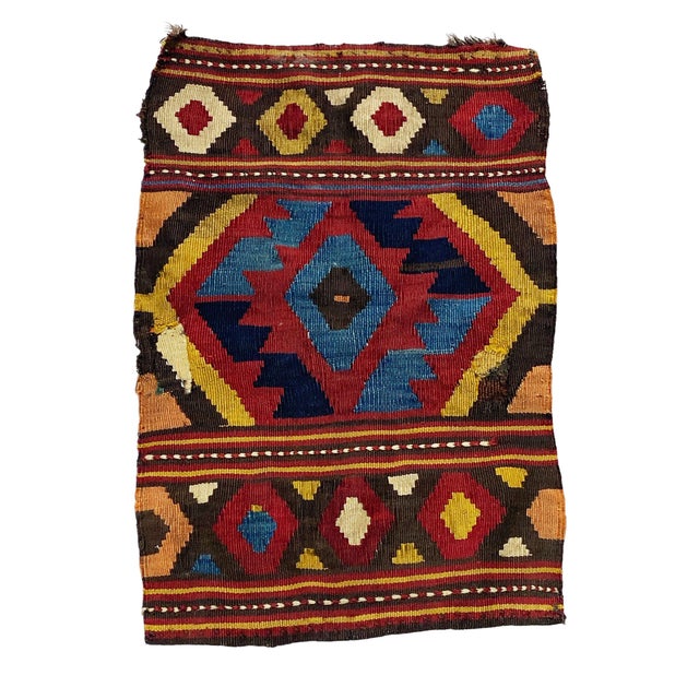 Antique and Rare Small Tribal Caucasian Kuba Kilim 2' by 1'41" For Sale In New York - Image 6 of 7