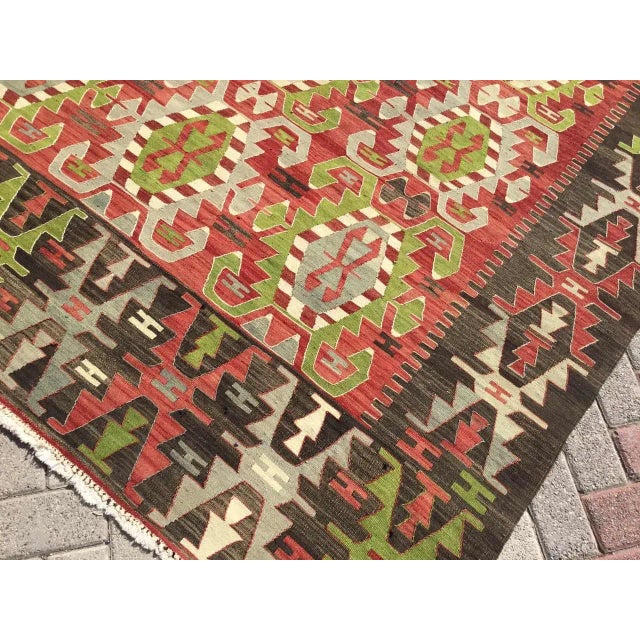 Vintage Turkish Kilim Rug - 83" X 112" For Sale - Image 9 of 11