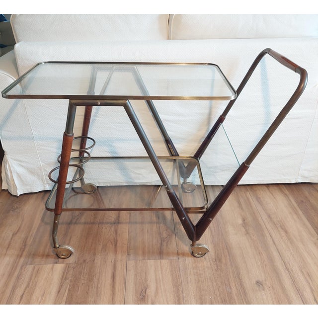 Metal Mid-Century Modern Bar Cart by Cesare Lacca for Cassina, 1950s For Sale - Image 7 of 11