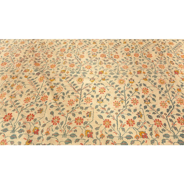 Saffron Oversized 1920s Indian Agra Rug For Sale - Image 8 of 8