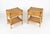 Midcentury beautiful pair of bed side tables or nightstands in bamboo and rattan with drawer and bottom shelf . Made in...