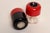 Mid-Century Modern Vintage Italian Post-Modern Red and Black Salt and Pepper Mill by Guzzini For Sale - Image 3 of 12