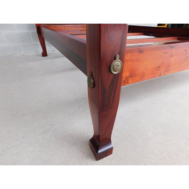 Burnt Umber Mahogany Georgian Style Queen Size Draper Carved Tester Poster Bed For Sale - Image 8 of 12