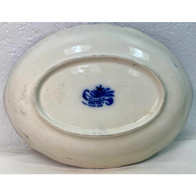 Stunning Antique Blue Willow Oval Serving Bowl Made in England. Measures 11” x 8 1/2” x 2”