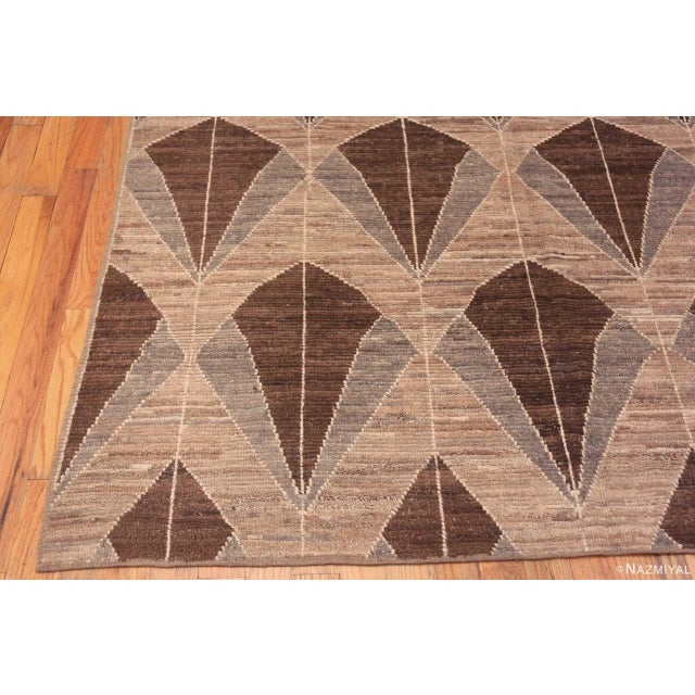 Nazmiyal Collection Earthy Brown and Neutral Grey Color Large Scale Geometric Modern Rug For Sale - Image 4 of 7