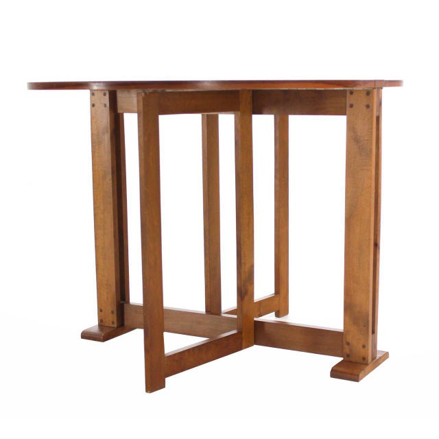 Mid-Century Modern Walnut Drop-Leaf Dining Table | Chairish