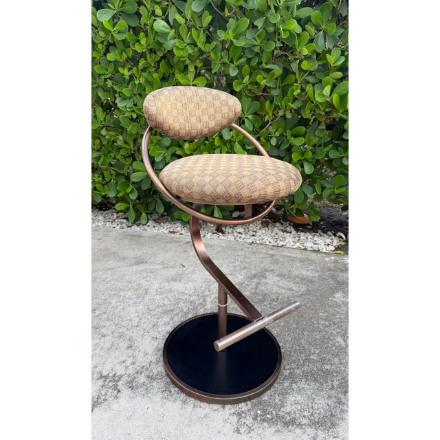 Postmodern Vintage Design Institute of America Sculptural Barstools, Pair For Sale - Image 3 of 12