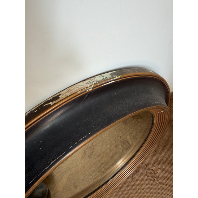19th Century Walnut Oval Porthole Mirror For Sale - Image 4 of 12