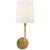 Barbara Barry for Visual Comfort Signature Go Lightly Sconce in Gilded with Linen Shade For Sale