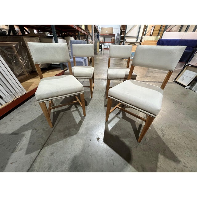 Attributed Made Goods Hide and Teak Side Chair For Sale In West Palm - Image 6 of 6