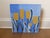 Textile Rare, Modern Abstract Folk Art Triptych Acrylic Paintings on Canvas, “Spring Pop,”Signed, Dated For Sale - Image 7 of 10