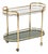 Mid-Century Italian Serving Bar Cart in Gilt Metal and Green Mirror Glass, 1970s For Sale