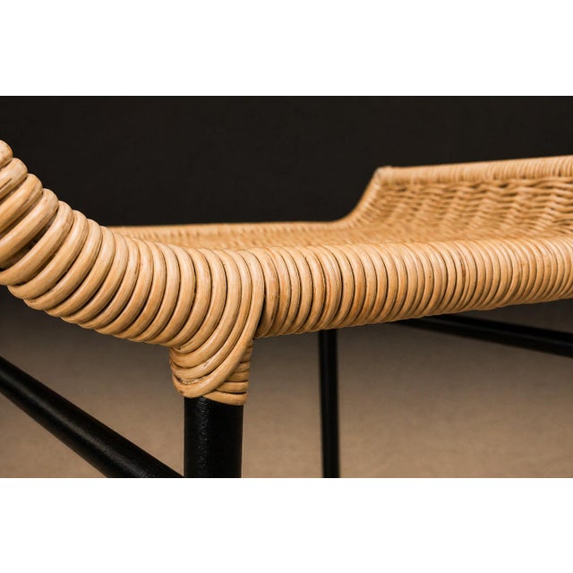 1950s Pair of Caned Stools With Iron Frame by Carlo Hauner, Forma, Brazilian Modern, 1950s For Sale - Image 5 of 15