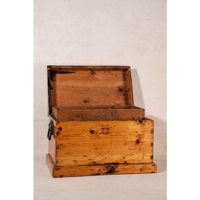 English 19th Century English Waxed Pine Carpenters Tool Chest (C. 1900) For Sale - Image 3 of 7