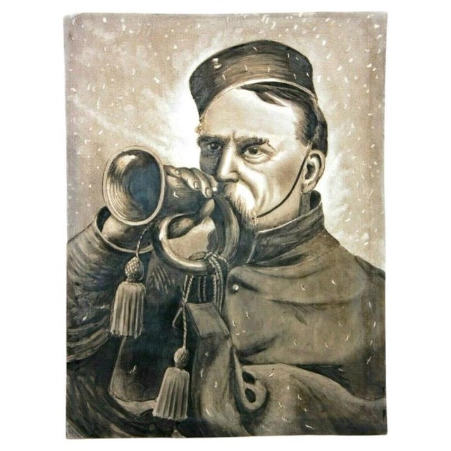 German Monochrome Porcelain Plaque, 1914 For Sale - Image 6 of 6