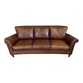 Mid 20th Century Ferguson Copeland Surrey Brown Leather Sofa For Sale