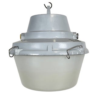 Industrial Grey Cast Aluminium Pendant Lamp from Elektrosvit, 1980s For Sale