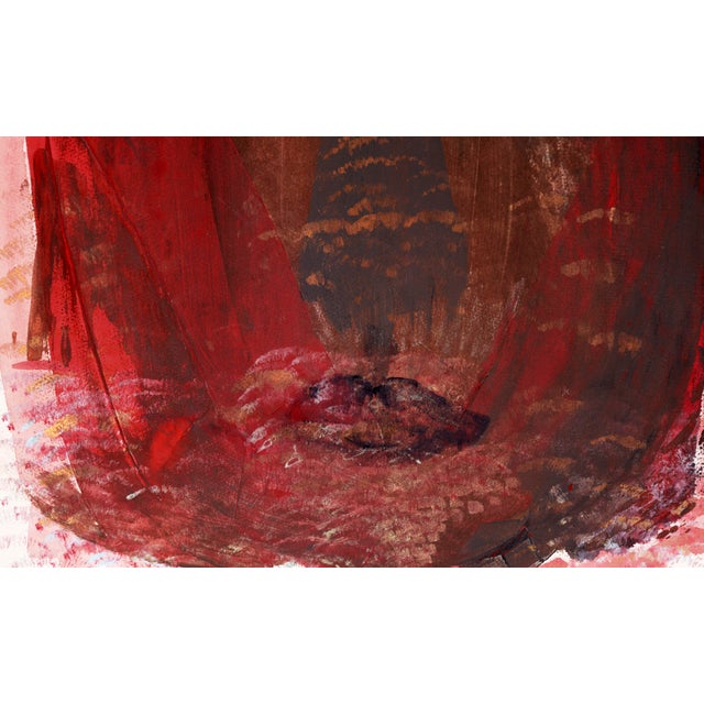 Abstract Expressionism "Locked Out" - A Face and a Figure in Acrylic on Paper by Ricardo De Silva For Sale - Image 3 of 10