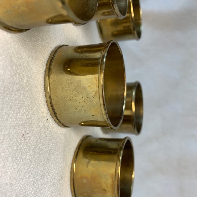 Vintage Brass Napkin Rings - Set of 6 For Sale - Image 4 of 4
