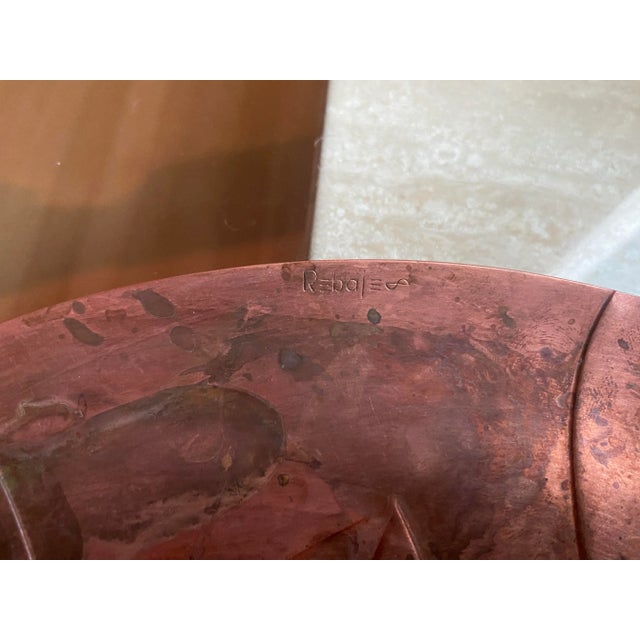 1930s Original 1930s Francisco Rebajes Copper Plate, Double Sunflower For Sale - Image 5 of 5