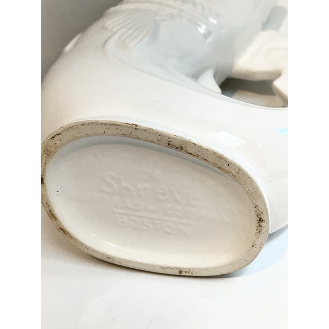White Shreve & Co. Gurgling Koi White Ceramic Pitcher For Sale - Image 8 of 11