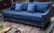 Wood Nathan Anthony Bespoke Slope Arm Sofa, Navy For Sale - Image 7 of 14