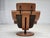 Swedish Swivel Armchair in Nubuck Leather, Canvas and Beech Bentwood, 1980s For Sale - Image 13 of 18