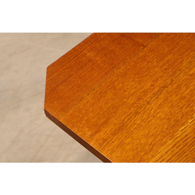 Wood Stickley Mission Collection Oak Double Pedestal Dining Table For Sale - Image 7 of 18