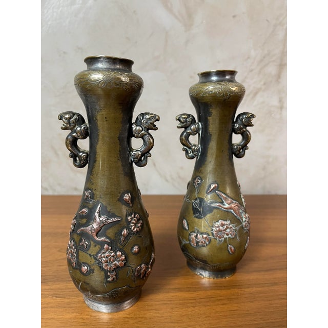 Bronze Vases with Asian Motifs in Relief in Copper, 1890s For Sale - Image 13 of 13