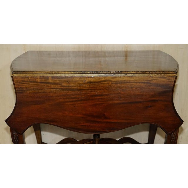 Wood Chippendale Style Claw & Ball Feet Extending Chess Board Table, 1920s For Sale - Image 7 of 18