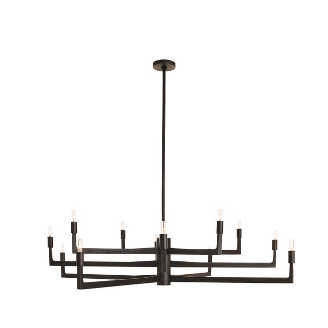Arteriors Home Arteriors Home Griff Black Iron Large Chandelier For Sale - Image 4 of 10