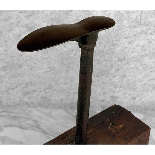 Wood Antique English Cobblers Cast Iron Anvil Stand - 17" For Sale - Image 7 of 10