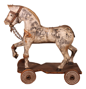 19th Century Polychrome Wooden Horse