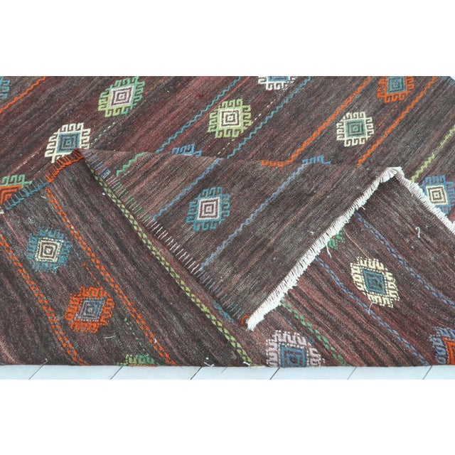 1960s Turkish Sardes Kilim Embroidered Rug For Sale - Image 4 of 13