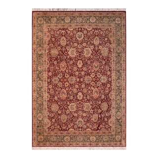 Floral 1990's Pak-Persian Red/Green Wool Rug - 7'11'' X 10'5'' For Sale