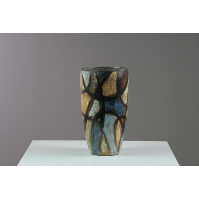 Mid-Century Modern Large Ceramic Vase by Alexandre Kostanda for Vallauris, France, 1950s For Sale - Image 3 of 10
