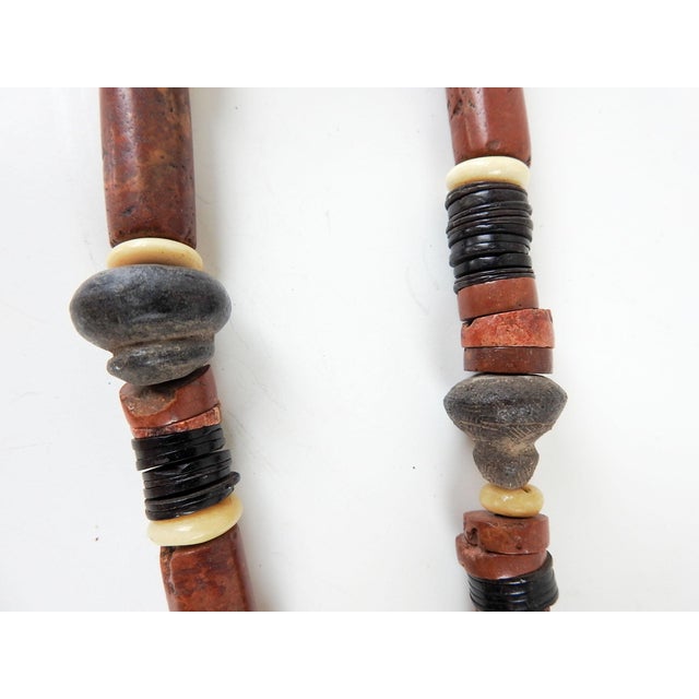 Vintage 1990s Artist Made Tribal Bauxite Pottery Beaded Necklace For Sale - Image 4 of 7