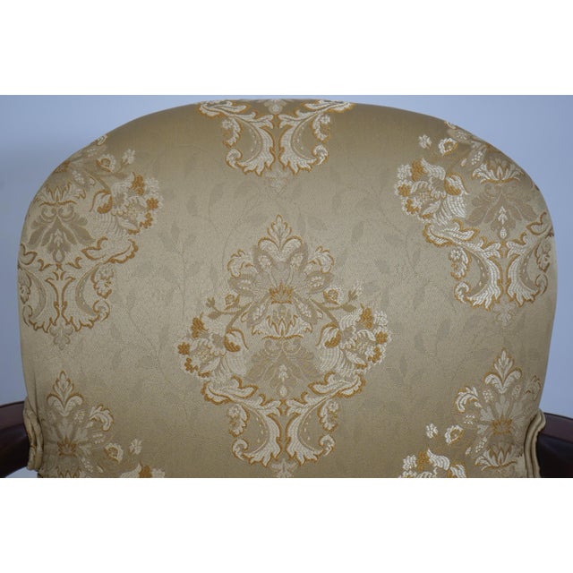1980s Pair of Southwood Damask Upholstered Open Armchairs For Sale - Image 5 of 18