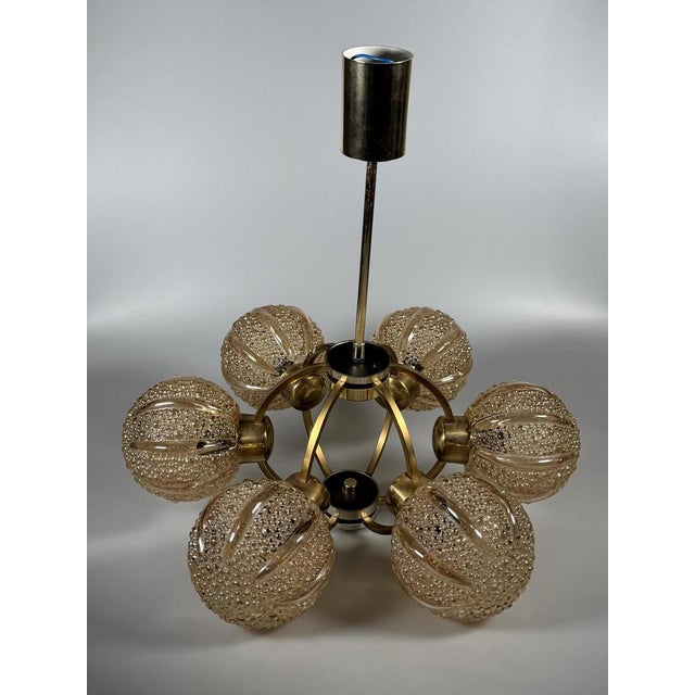Sputnik Six-Light Chandelier in Glass from Kaiser-Leuchten, 1960s For Sale - Image 9 of 18