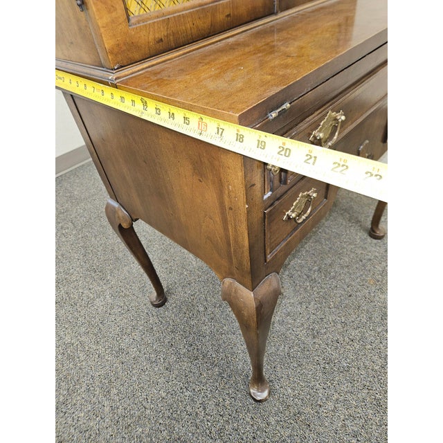 1980s Century Furniture Traditional Secretary Desk With Folding Writing Surface. For Sale - Image 11 of 18