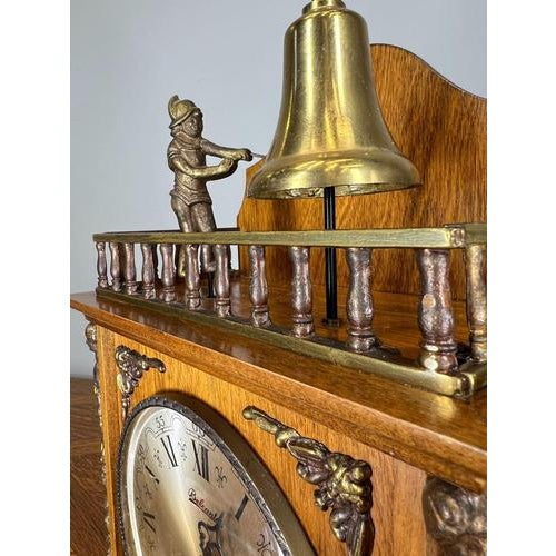 Vintage French Style Mantel Clock For Sale - Image 9 of 16