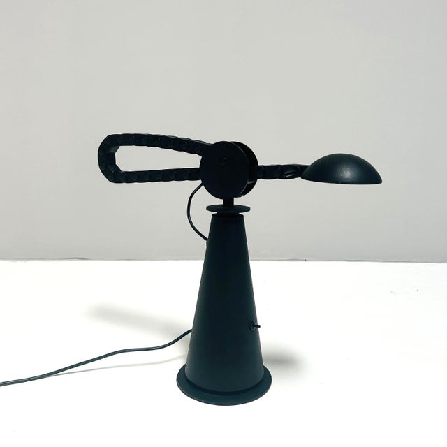 Vintage Italian Black Gaucho Desk Lamp by Studio P.E.R for Egoluce, 1980s For Sale - Image 13 of 13