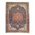 Traditional Antique Persian Square Navy Geometric Heriz Rug For Sale